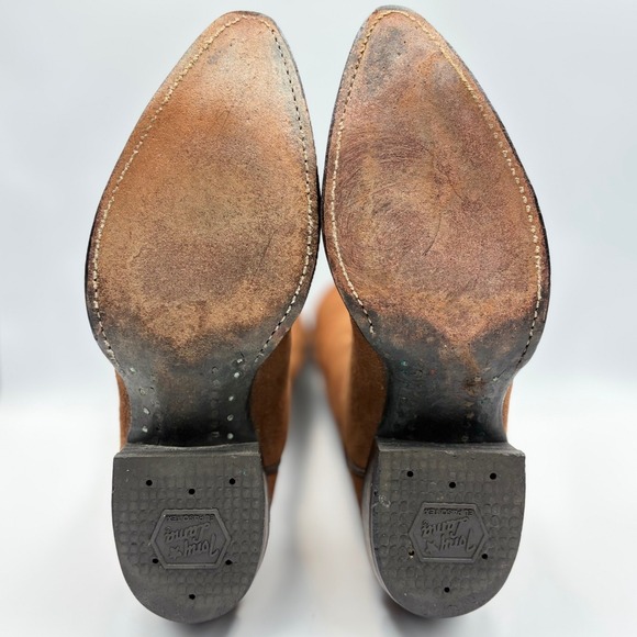 VTG Tony Lama 6995 Womens Sz 8D Brown Suede Roughout Western Cowboy Boots USA - Picture 14 of 15